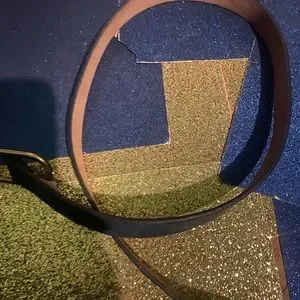 J.CREW ITALIAN SUEDE LEATHER BRASS LUX Belt UNQIUE Italian Suede And Leather Round-buckle Dress Belt For Men  main image 3
